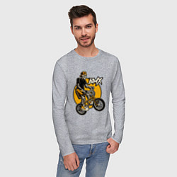 Лонгслив хлопковый мужской BMX rider, цвет: меланж — фото 2