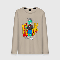 Мужской лонгслив Монстр-панк с розой