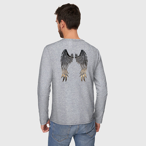 Мужской лонгслив Крылья с металлическим блеском / Меланж – фото 4