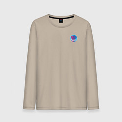 Лонгслив хлопковый мужской Не договаривая фразы - 2, цвет: миндальный