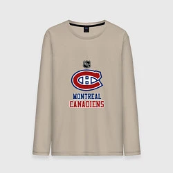 Лонгслив хлопковый мужской Монреаль Канадиенс - НХЛ, цвет: миндальный