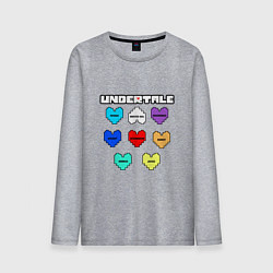Лонгслив хлопковый мужской Undertale - души 8 людей, цвет: меланж