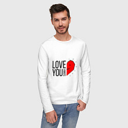 Лонгслив хлопковый мужской Love you sunny, цвет: белый — фото 2