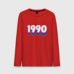 Лонгслив хлопковый мужской Made in 1990 vintage art, цвет: красный