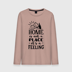 Мужской лонгслив Дом не место а чувство