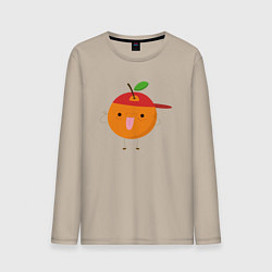 Лонгслив хлопковый мужской Крутой персик, цвет: миндальный