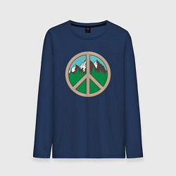 Лонгслив хлопковый мужской Peace nature, цвет: тёмно-синий