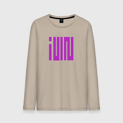 Лонгслив хлопковый мужской Logo I-dle, цвет: миндальный