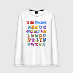Мужской лонгслив Latin alphabet for children