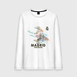 Лонгслив хлопковый мужской Real Madrid-Karim Benzema 2, цвет: белый
