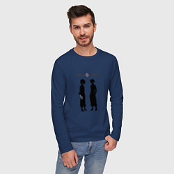Лонгслив хлопковый мужской Fire force, цвет: тёмно-синий — фото 2