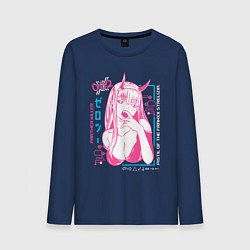Лонгслив хлопковый мужской Zero Two anime, цвет: тёмно-синий