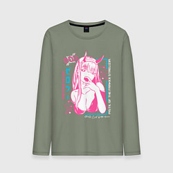 Лонгслив хлопковый мужской Zero Two anime, цвет: авокадо