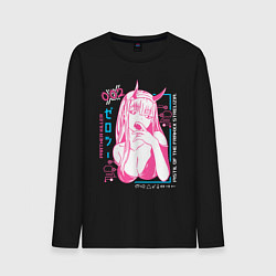 Лонгслив хлопковый мужской Zero Two anime, цвет: черный