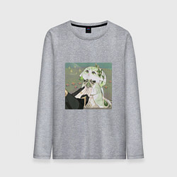 Лонгслив хлопковый мужской Кошечка Нахида и Аль-Хайтам, цвет: меланж