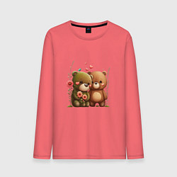 Мужской лонгслив Плюшевые медведи с сердцем