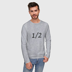 Лонгслив хлопковый мужской Вторая половинка - темная, цвет: меланж — фото 2