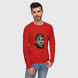Лонгслив хлопковый мужской Lebron face, цвет: красный — фото 2