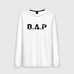 Лонгслив хлопковый мужской B A P black logo, цвет: белый