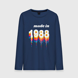 Лонгслив хлопковый мужской Made in 1988 liquid art, цвет: тёмно-синий