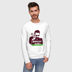 Лонгслив хлопковый мужской DM portrait, цвет: белый — фото 2