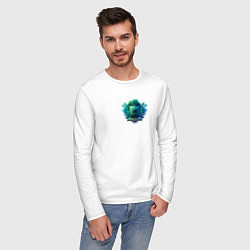 Лонгслив хлопковый мужской Медаль на 23 февраля, цвет: белый — фото 2