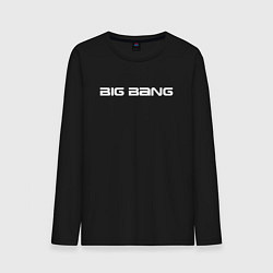 Лонгслив хлопковый мужской Big bang белый логотип, цвет: черный