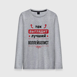 Лонгслив хлопковый мужской Так выглядит лучший воллейболист стрелочки наверх, цвет: меланж
