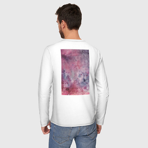 Мужской лонгслив Фиолетовая мандала гармонии, космос / Белый – фото 4