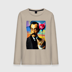 Мужской лонгслив Salvador Dali and cat