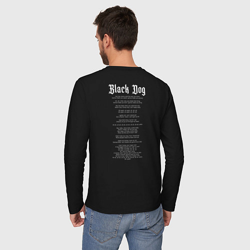 Мужской лонгслив Led Zeppelin Black dog / Черный – фото 4
