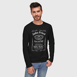 Лонгслив хлопковый мужской Judas Priest в стиле Jack Daniels, цвет: черный — фото 2
