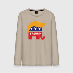 Лонгслив хлопковый мужской Trump elephant, цвет: миндальный