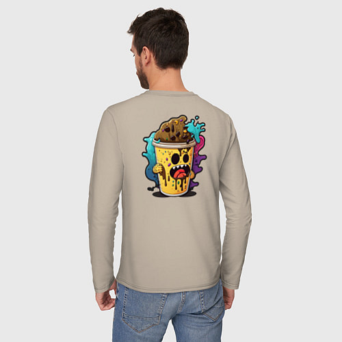 Мужской лонгслив Кофейный монстр / Миндальный – фото 4