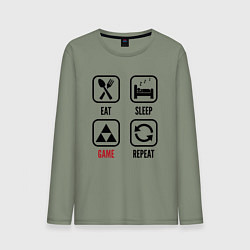 Мужской лонгслив Eat - sleep - Zelda - repeat