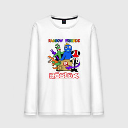 Лонгслив хлопковый мужской Радужные друзья - монстры Роблокс, цвет: белый