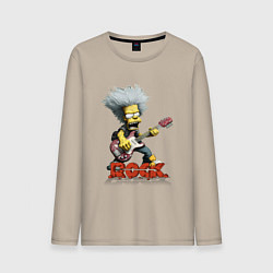 Лонгслив хлопковый мужской Rock Simpsons style, цвет: миндальный