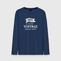 Лонгслив хлопковый мужской 1971 подлинный винтаж - оригинальные детали, цвет: тёмно-синий