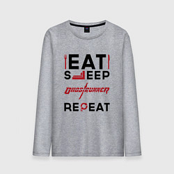 Мужской лонгслив Надпись: eat sleep Ghostrunner repeat