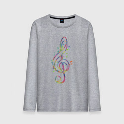 Мужской лонгслив Музыкальный скрипичный ключ