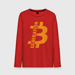 Лонгслив хлопковый мужской Поколение биткоин, цвет: красный