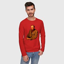 Лонгслив хлопковый мужской Ф Достоевский, цвет: красный — фото 2