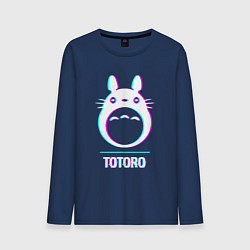 Мужской лонгслив Символ Totoro в стиле glitch