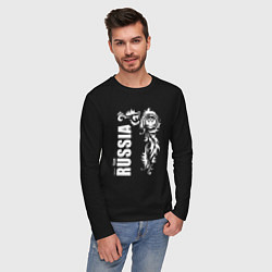 Лонгслив хлопковый мужской Национальная сборная: Russia national team, цвет: черный — фото 2