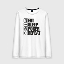 Мужской лонгслив Eat, sleep, poker, repeat