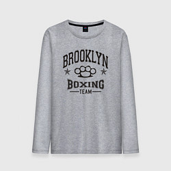 Лонгслив хлопковый мужской Brooklyn boxing, цвет: меланж