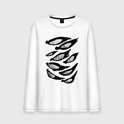 Лонгслив хлопковый мужской Vintage devil fox eye, цвет: белый