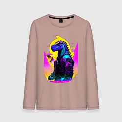 Мужской лонгслив Cool dinosaur - cyberpunk - neural network