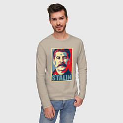 Лонгслив хлопковый мужской Stalin USSR, цвет: миндальный — фото 2