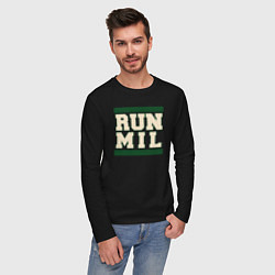 Лонгслив хлопковый мужской Run Milwaukee Bucks, цвет: черный — фото 2